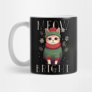 MEOW BRIGHT CUTE CHRISTMAS SWEATER CAT Mug